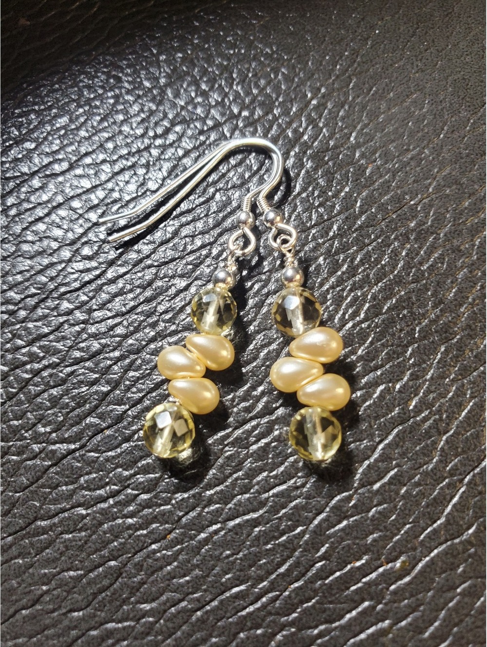 Freshwater Pearl Swarovski Crystal Dangle Earrings 925 Sterling Silver